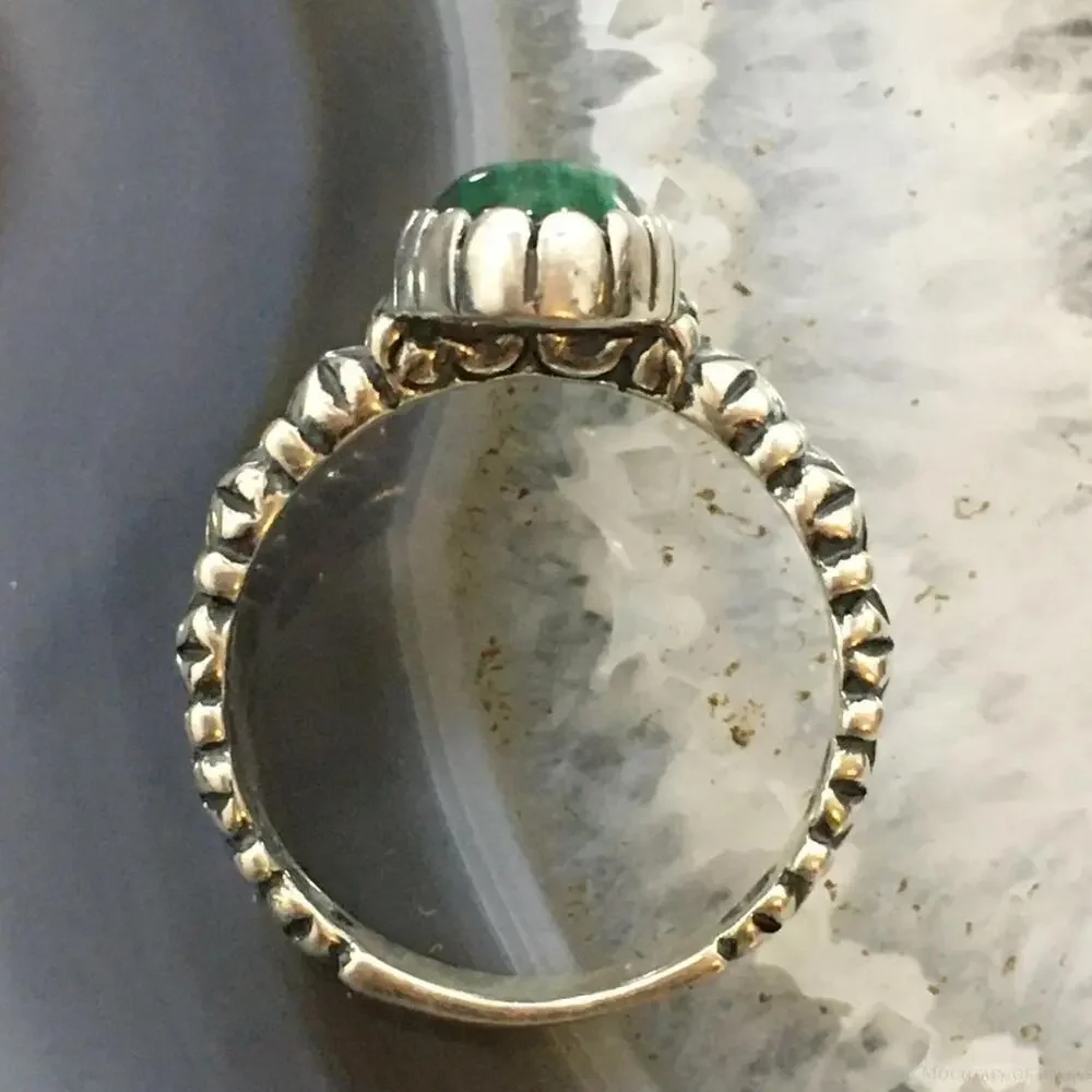 Carolyn Pollack Sterling Elongated Oval Malachite Decorated Ring Sz 8 For Women